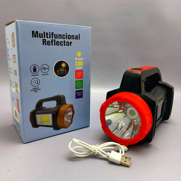 Многофункциональный кемпинговый ручной фонарь Multifuncional Reflector (USB, солнечная батарея, 3 режима работы, функция powerbank)